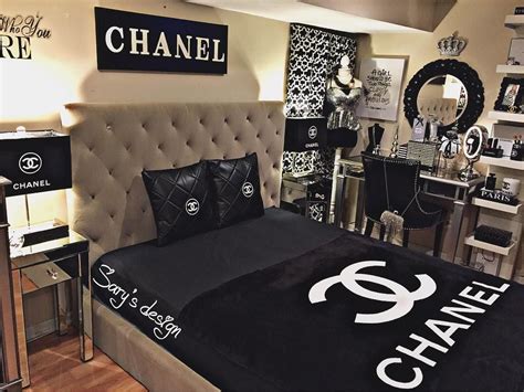 chanel bedroom decor white black and gold|girly Chanel bedroom decor.